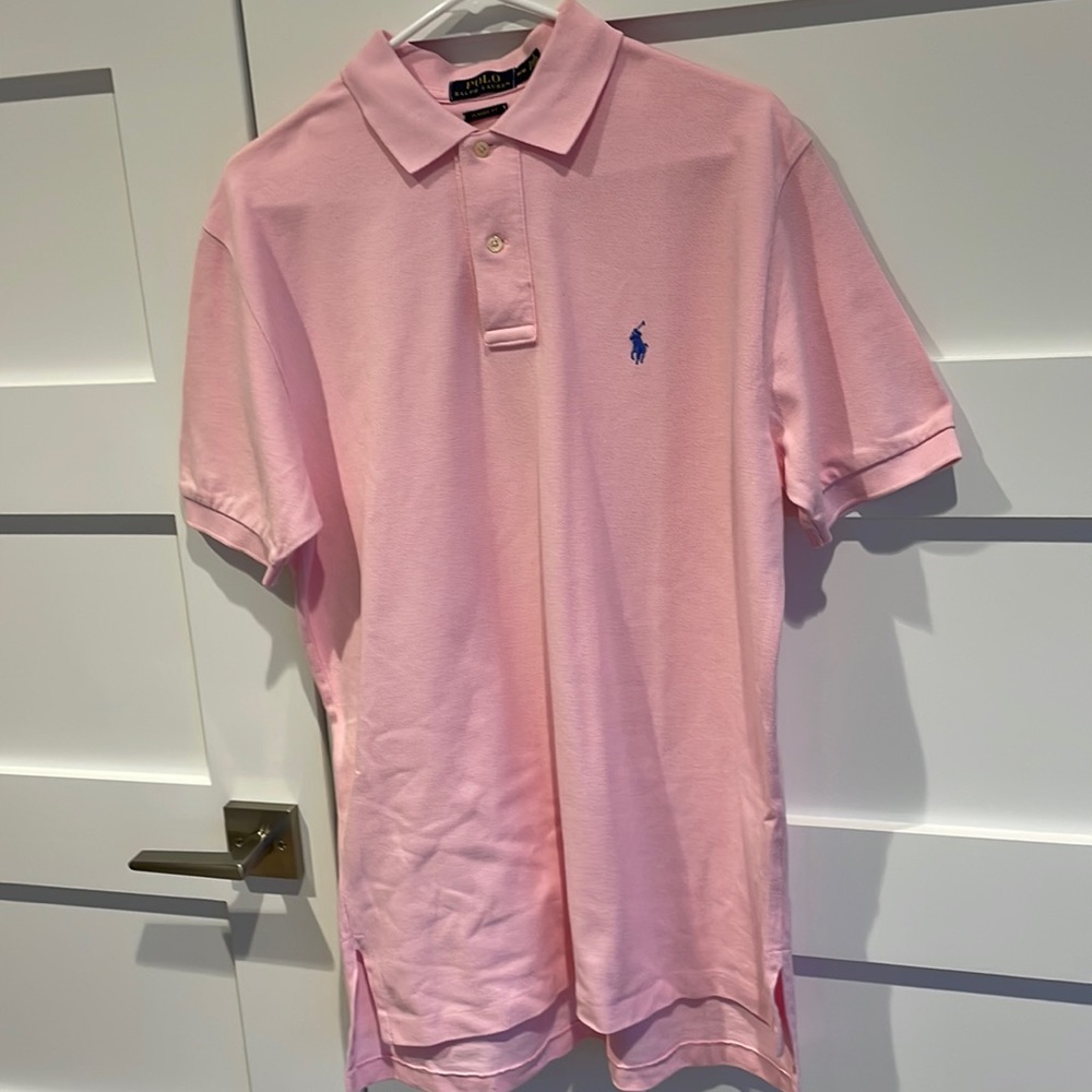 Ralph Lauren Men’s Polo Size: Medium Classic Pink blue horse